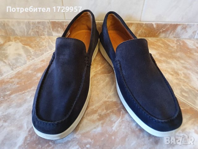 Мокасини Ecco велур-Цвят: Индиго Номер -42, снимка 11 - Мокасини - 40451149