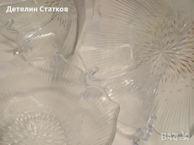 Винтидж стъклени купи в комплект Франция, снимка 5 - Чинии - 53011859