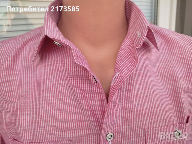 Продавам мъжка памучена лятна риза с къси ракави, снимка 6 - Ризи - 41169988