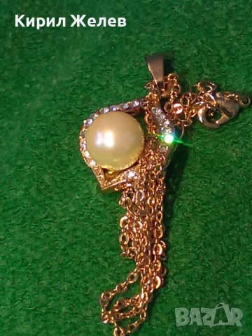 ПОЗЛАТЕН ПЕРЛЕН СКЪПОЦЕНЕН АРТ МОДЕН МЕДАЛЬОН с ЦИРКОНИ 6664, снимка 11 - Колиета, медальони, синджири - 35193912