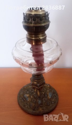 Стара салонна керосинова лампа от края на 19 век, снимка 4 - Антикварни и старинни предмети - 40072427