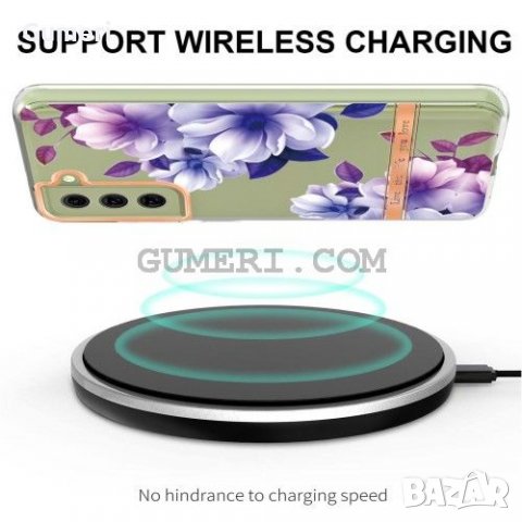 Samsung Galaxy S21 FE 5G Силиконов Прозрчен Гръб С Цвете - Лилава бегония, снимка 3 - Калъфи, кейсове - 35920590