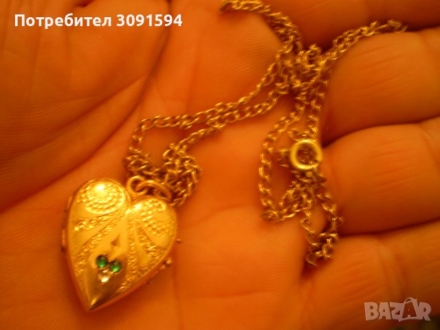 1930 г -ЗЛАТНО ДУБЛЕ МЕДАЛЬОН СЪРЦЕ ЗА СНИМКА, снимка 10 - Антикварни и старинни предмети - 40229351