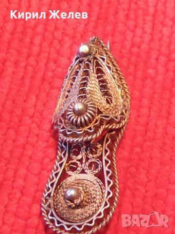 УНИКАЛНО РЯДКА СРЕБЪРНА ОБУВЧИЦА БРОШКА ВИСОКА ПРОБА СРЕБРО ЮВЕЛИРНА РАБОТА БИЖУ 15514, снимка 5 - Антикварни и старинни предмети - 30343456