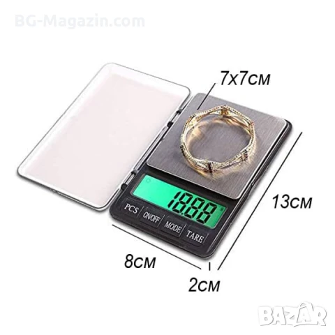 Професионална бижутерска електронна везна кантар 0.01 кухненска до 1кг за злато храна дигитална, снимка 2 - Везни - 50929795