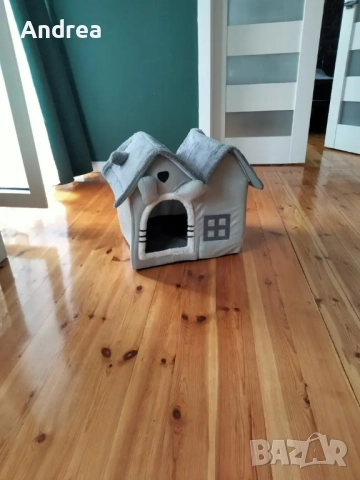 Уютна и топла къщичка за кучета, котки и други животни, сива къща, снимка 5 - Други животни - 51954127