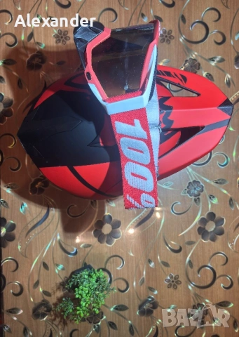 Каска FOX с очила 100%, снимка 3 - Спортна екипировка - 53747259