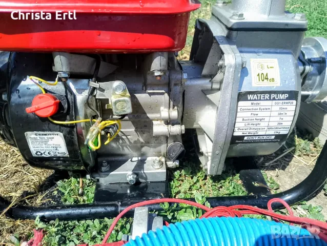Мощна бензинова водна помпа EBERTH GG1-ERWP20 (30 m³/h) – Пълен комплект, готова за работа!, снимка 2 - Водни помпи - 55957091