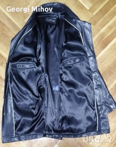 Мъжко черно кожено яке/сако от агнешка кожа - размер L, снимка 3 - Якета - 39021842