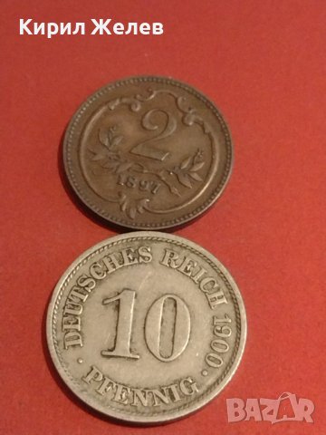 Две монети 2 хелера 1897г. Австрия / 10 пфенинг 1900г. Германия редки за КОЛЕКЦИОНЕРИ 31499
