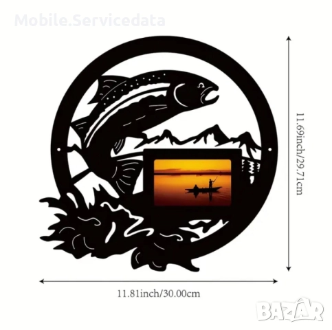 Метална кутия за снимки с риболовен мотив | Персонализирано стеннo изкуство Ретро дизайн , снимка 4 - Антикварни и старинни предмети - 52654683