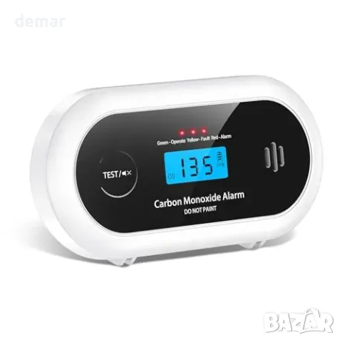 CO детектор с LCD дисплей и 10-годишна запечатана батерия, 85 dB сирена, EN 50291 / UKCA, снимка 2 - Аларми и датчици - 55827449