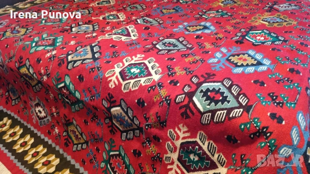 Чисто нов Чипровски килим 3.03 × 2.20 м – ръчна изработка, с етикет, снимка 8 - Килими - 53776252