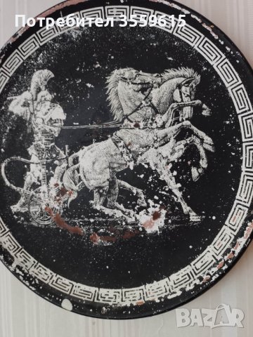 гръцка керамична чиния Гръцка Митология 32 см за окачване на стена, от остров Родос, снимка 2 - Декорация за дома - 39288989