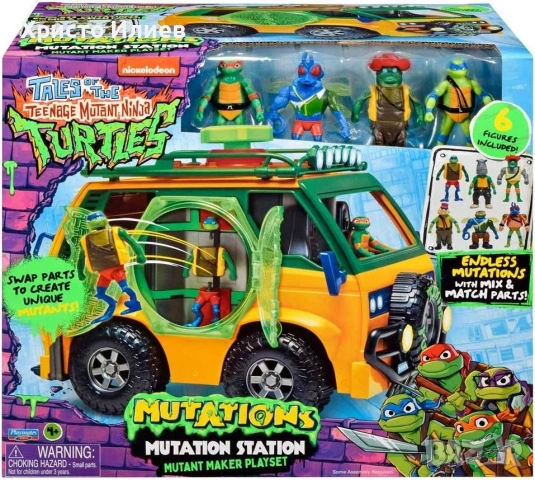 Костенурките нинджа TMNT Станция за мутация - ван, снимка 9 - Коли, камиони, мотори, писти - 53702806