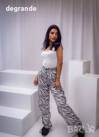 Дамски панталон с висока талия, снимка 4 - Панталони - 50907676