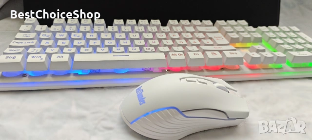 Гейминг RedThunder безжичен комплект клавиатура + мишка (бял), снимка 6 - Клавиатури и мишки - 53459374