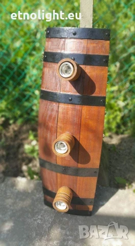Полилеи от автентични дъбови бъчви,бурета с ръчно изработени дървени чашки!, снимка 17 - Полилеи - 50915528
