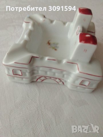  Български Стар порцеланов пепелник  Видин -Баба Вида