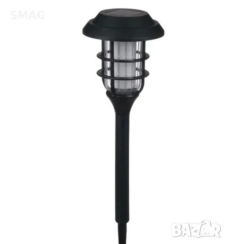 LED слънчев фенер соларна лампа с пламък ефект пластмаса черен 33 см S_1190489, снимка 2 - Соларни лампи - 49905319