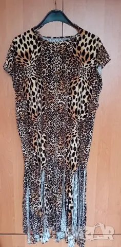 Рокля с ресни леопардов принт, снимка 1