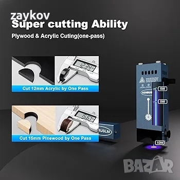 AENBUSLM 80W лазерен модул с държач за въздух за лазерен резач и лазерен гравьор, снимка 4 - Измервателни инструменти - 51799079