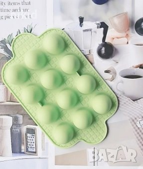 12 бр Високи обли издължени кръгли силиконов молд форма за шоколадови бонбони шоколад декор фондан , снимка 2 - Форми - 41185480