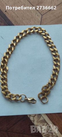 Позлатена Гривна 7 ММ 22 СМ , снимка 1