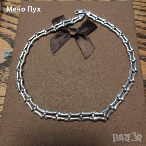 Сребърно полутвърдо колие (267), снимка 12 - Колиета, медальони, синджири - 44424383