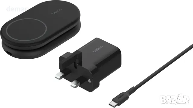 Зарядно устройство Belkin BoostCharge MagSafe, магнитна сгъваема стойка за безжично зареждане 15 W, снимка 3 - Безжични зарядни - 48225035