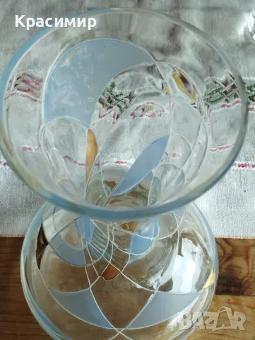 луксозна кристална ваза със златни елементи, снимка 2 - Вази - 33794914