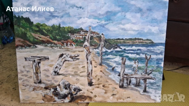 Морски пейзаж , снимка 3 - Картини - 50715839