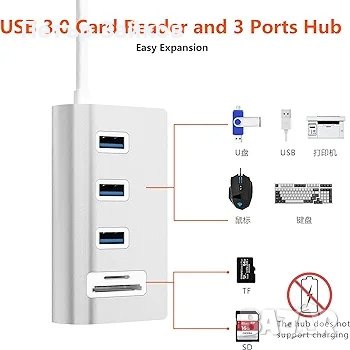 Cateck 3-портов USB 3.0 хъб, снимка 3 - Друга електроника - 42533620