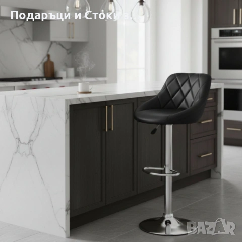 Бар стол с регулируема височина и въртяща функция – комфорт и стил за дома и заведения, снимка 5 - Столове - 53237598