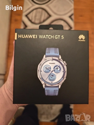 Смарт часовник HUAWEI WATCH GT 5 BLUE VLI-B19W Blue Woven Strap 46 MM, GPS, ПУЛСОМЕР, SPO2, снимка 2 - Смарт гривни - 53064932