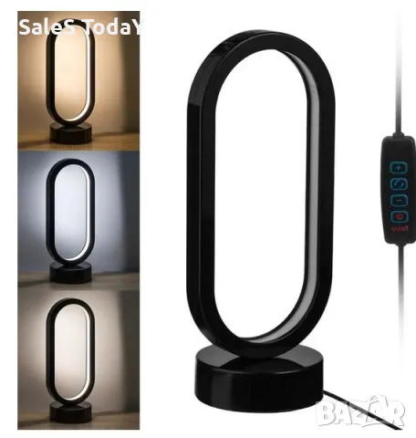 Настолна лампа, 3 режима, LED, USB, 12x10x28см