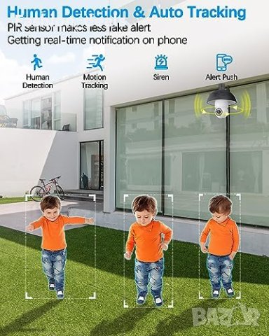 Нова Безжична - 4MP камера в крушка, 2.5K CCTV Сигурност Дом Охрана Наблюдение, снимка 2 - Камери - 42385827