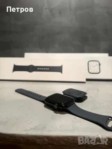 100% батерия! КАТО ЧИСТО НОВ Apple Watch 7 45 mm GPS Midnight, снимка 5 - Смарт часовници - 56075566