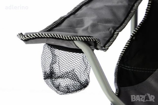 Рибарски стол, сгъваем стол, пикник стол, къмпинг стол - 2 броя, сив, до 150 кг, снимка 4 - Къмпинг мебели - 34160442