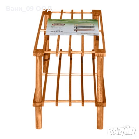 Дървена поставка за обувки на 2 нива, снимка 4 - Етажерки - 40528638