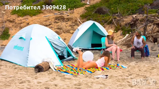Двуместна фестивална и плажна палатка с охлаждащо покритие | До 13° по-хладна, снимка 8 - Палатки - 48935245