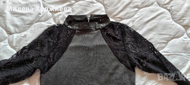 Блуза с дантелен ръкав, S, снимка 2 - Блузи с дълъг ръкав и пуловери - 35854082