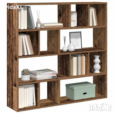 vidaXL Шкаф за книги/разделител на стаи Старо дърво 105x24x102 cm, снимка 2 - Паравани - 56148258