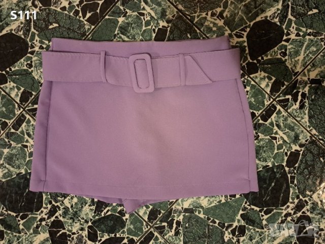 Стилна къса пола-панталон ZARA, като нова, люляков цвят, размер М, снимка 1 - Поли - 41728107