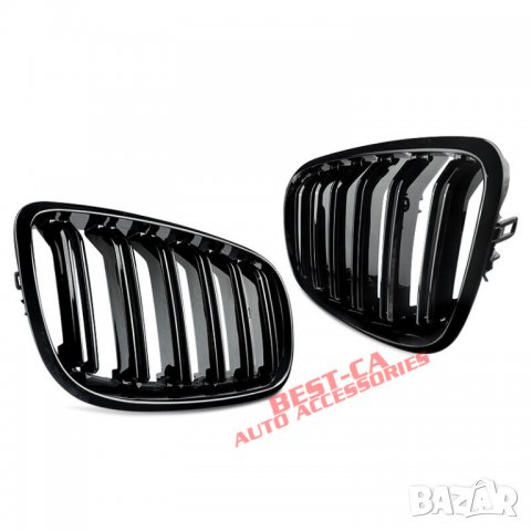 Комплект черни двойни бъбреци пиано лак за БМВ / BMW X5 E70 и X6 E71, снимка 2 - Аксесоари и консумативи - 40033508