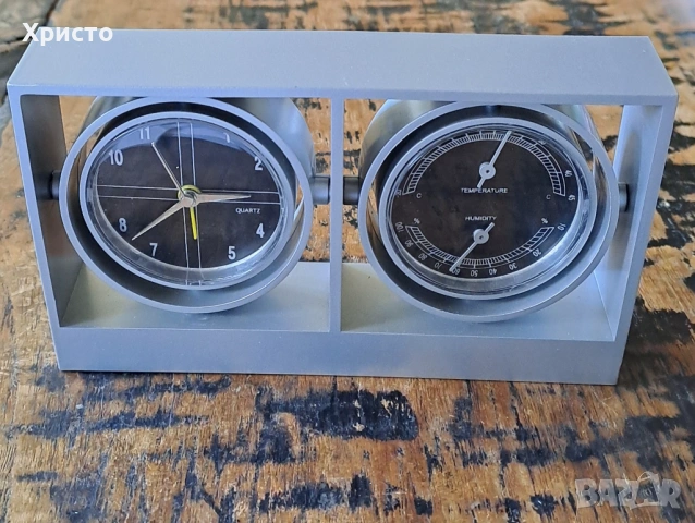 часовник с будилник, термометър и хидрометър за бюро разни