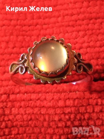 СТАРИНЕН СКЪПОЦЕНЕН СРЕБРЕН АР НУВО ПРЪСТЕН ВИСОКА ПРОБА СРЕБРО с РЪЧНО ШЛИФОВАН ЛУНЕН КАМЪК 38285, снимка 2 - Антикварни и старинни предмети - 40920500