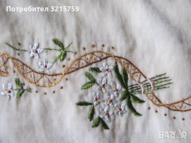 Винтидж Калъфка за възглавница,ръчна бродерия, кадифе 52х40см., снимка 3 - Възглавници - 49433684