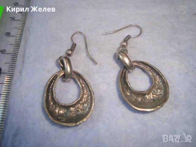 ПОСРЕБРЕНИ ВИНТИДЖ АРТ ДЕКО СТИЛ ОБЕЦИ ОРНАМЕНТИРАНИ 8634, снимка 2 - Обеци - 36520277