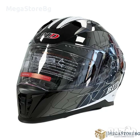 Каска с вградени слънчеви очила M69 - Размер S, M, L, XL - Черно/Бяло, снимка 5 - Аксесоари и консумативи - 50720393